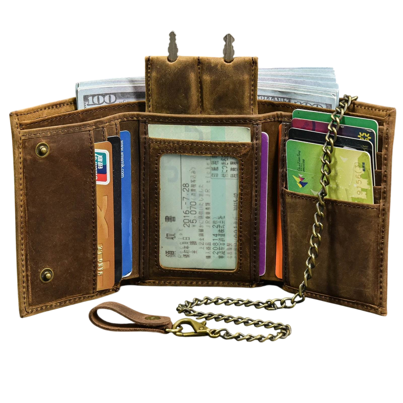 Luxury Brand Designer Men’s Leather Wallet with Coin Pouch
