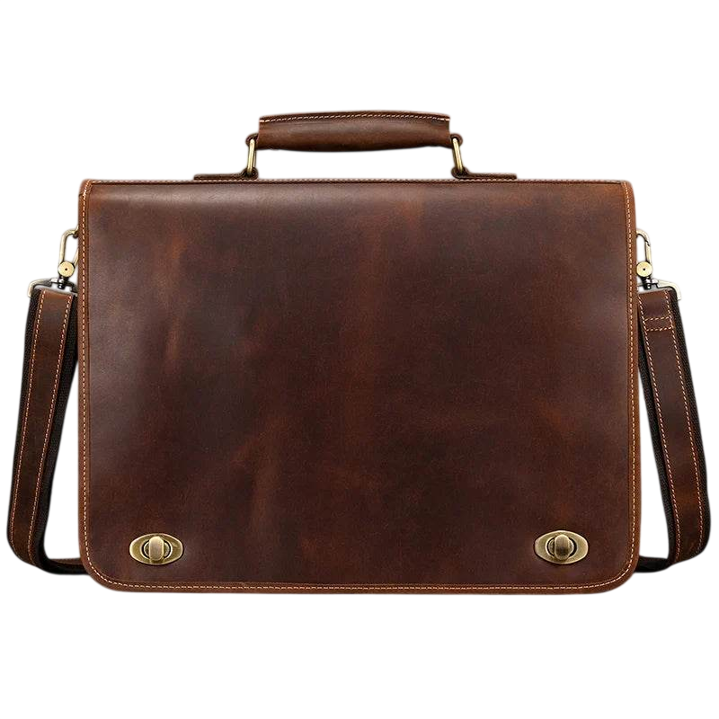 Luxury Genuine Leather Briefcase Laptop Bag Vintage Shoulder