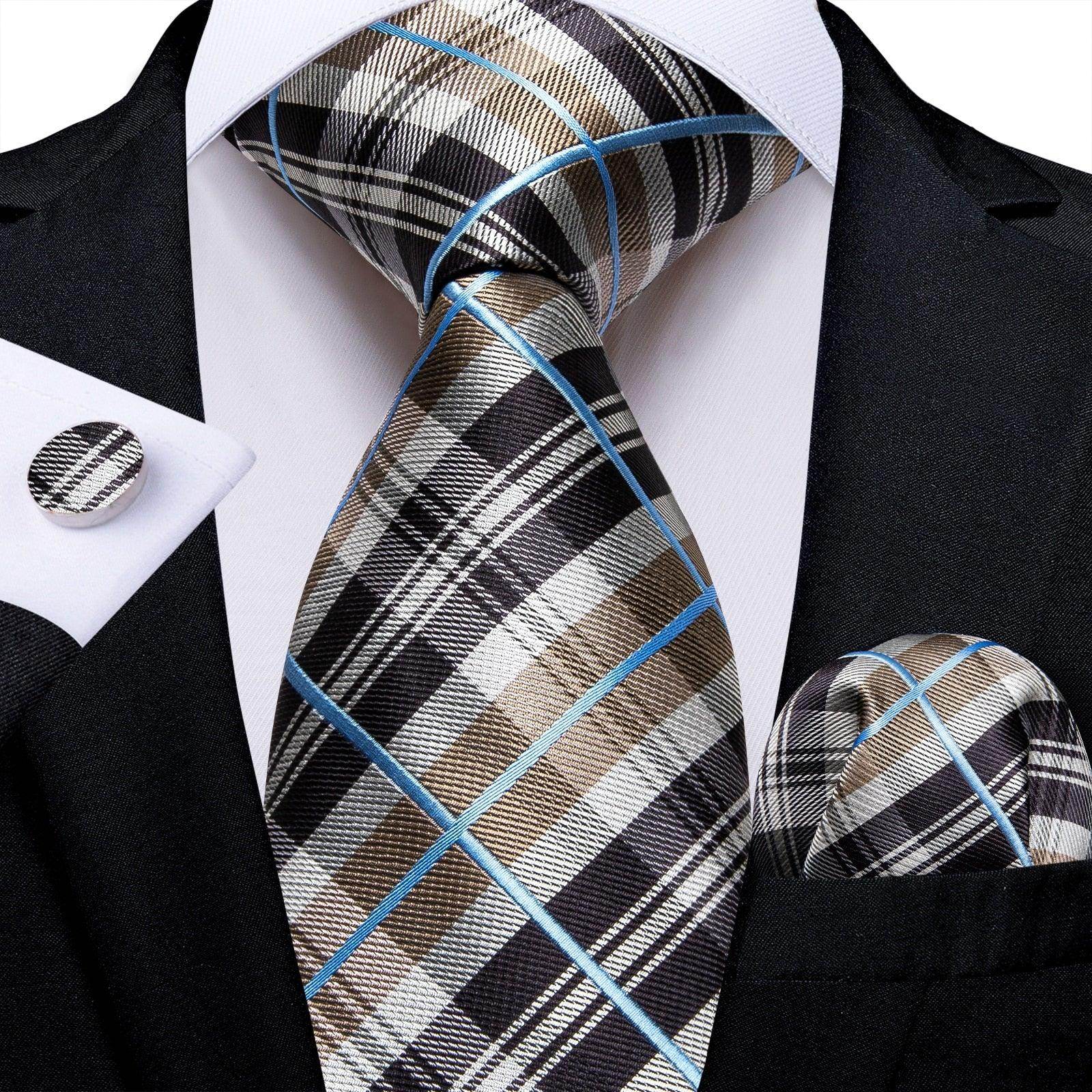 Men Necktie Teal Blue Paisley Designer Silk Wedding Tie - VacationGrabs