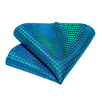 Men Necktie Teal Blue Paisley Designer Silk Wedding Tie - VacationGrabs