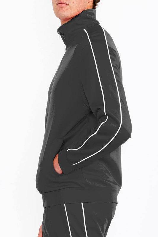 WEIV men's activewear jacket in charcoal, lightweight for workouts