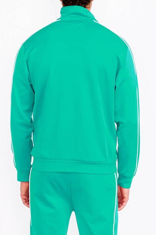 WEIV men's activewear jacket in bright teal, perfect for workouts