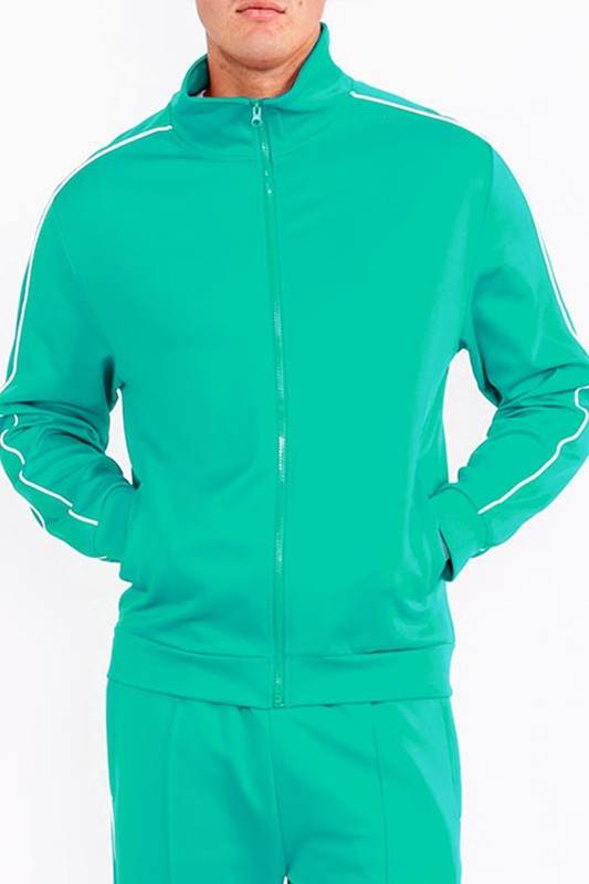 WEIV men's activewear jacket in vibrant green, perfect for workouts