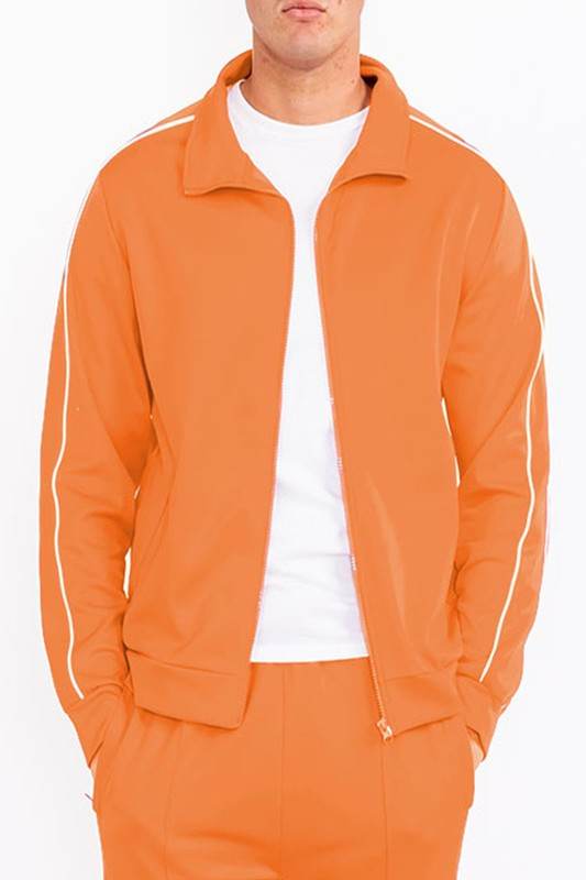 Men's orange activewear jacket by WEIV for sporty casual wear