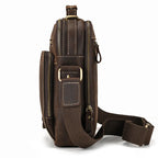Men's crossbody bag in brown leather, ideal for travel and daily use