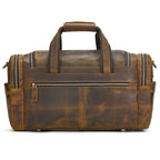 Vintage brown leather men's duffle bag for travel or gym