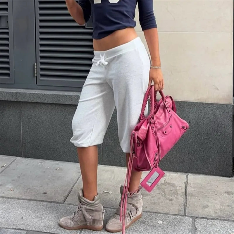 Women's cropped grey sweatpants for casual outings and comfort