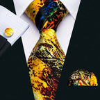 Men's ties, colorful abstract design, silk fabric, formal occasions