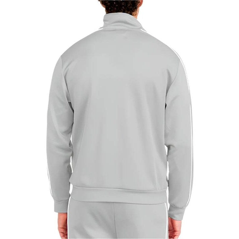 Men's gray track jacket, lightweight fabric for active wear