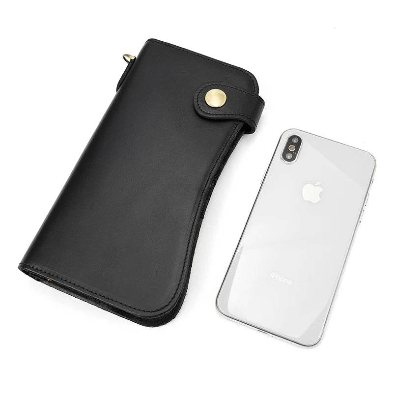 black leather men's wallet, stylish design for everyday use