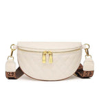 Myra Quilted Genuine Leather Crescent Sling Bag - VacationGrabs