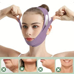 Purple overnight face lift band for lifting and firming skin overnight