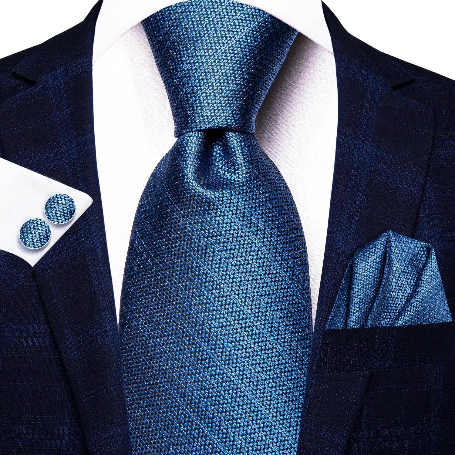 Pastel Solid Silk Wedding Ties Cufflink Set - VacationGrabs