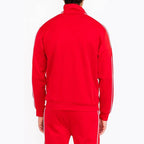 Men's red colour leather jacket, stylish for active wear
