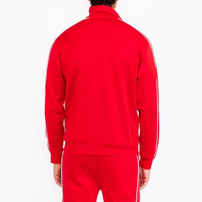 Men's red colour leather jacket, stylish for active wear