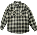 WEIV men's black and gray plaid flannel shirt, ideal for layering under a quilted jacket