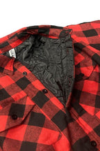 WEIV red plaid flannel shirt with quilted jacket lining, casual wear