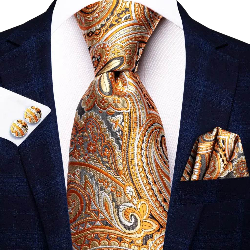 Multicolor Paisley 100% Silk Tie Sets for Men