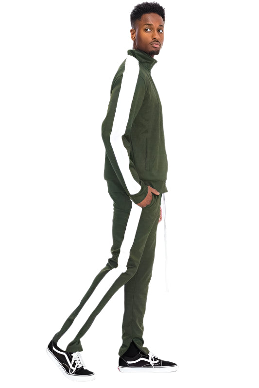 Single Stripe Solid Track Suit - VacationGrabs