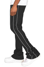 Men's black stacked pants by WEIV, ideal for activewear or casual wear