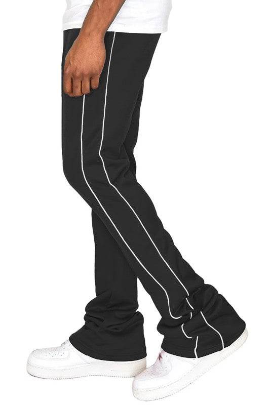 Men's black stacked pants by WEIV, ideal for activewear or casual wear