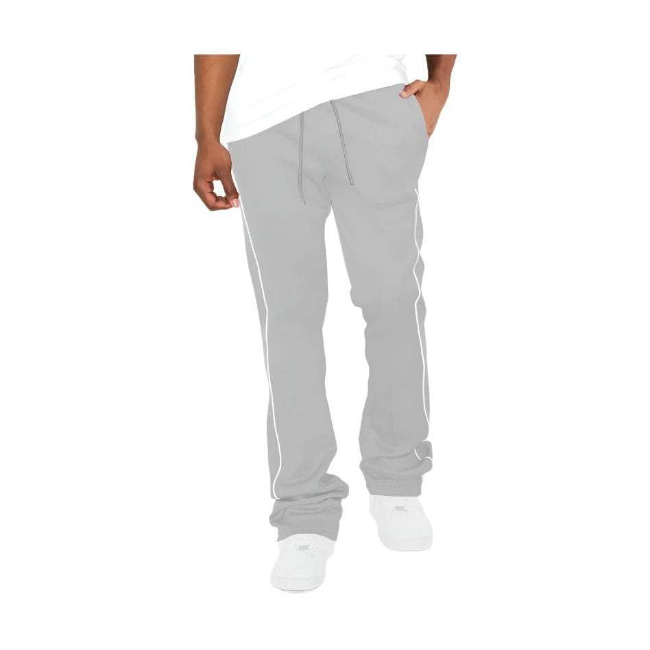 Men's gray stacked pants by WEIV, ideal for activewear and casual wear
