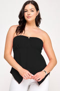Women's black strapless top, perfect for summer outings
