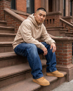 Men's blue jeans from VacationGrabs for supreme streetwear style