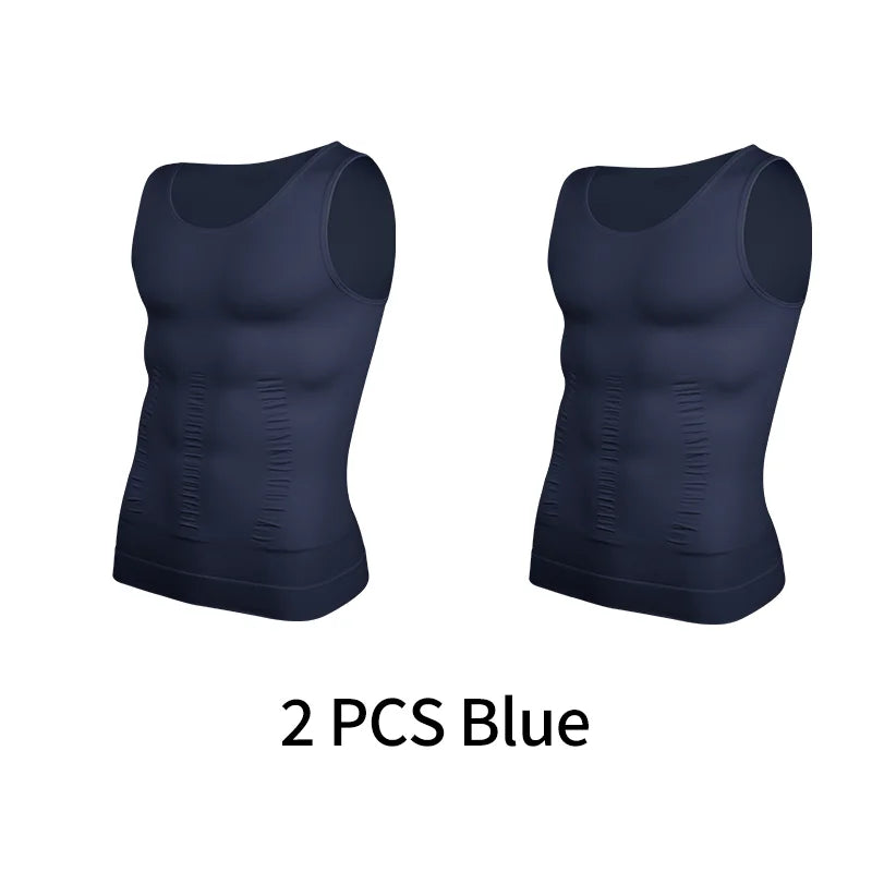 Men's blue compression tank tops for comfortable athletic wear