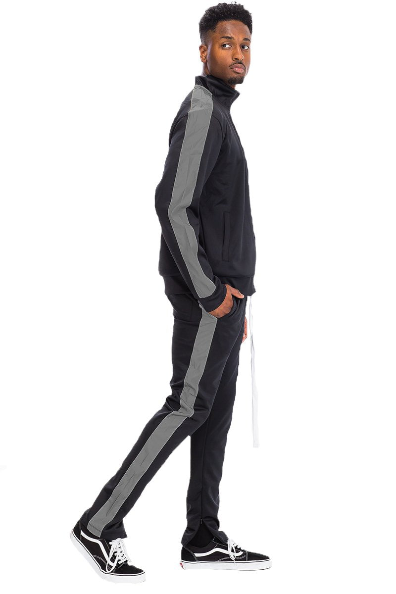 Men's Lime Milo black track pants, athletic fit, comfortable for workouts