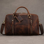 Brown leather travel bag for mens, perfect for adventures