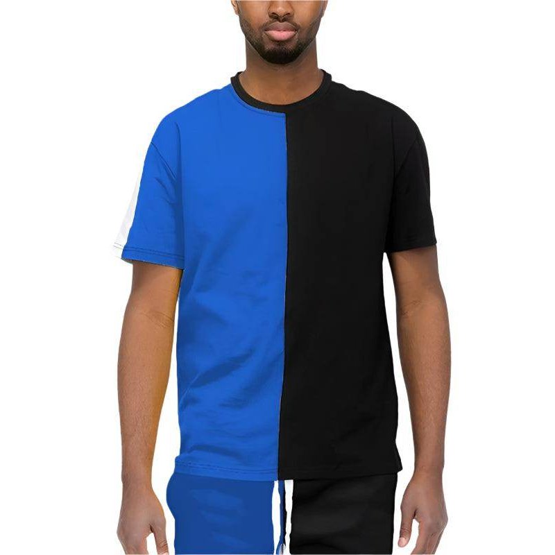 Duo Color Block Short Sleeve Tshirts - VacationGrabs