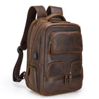 Urban leather weekender backpack from VacationGrabs featuring multiple pockets and a durable design.