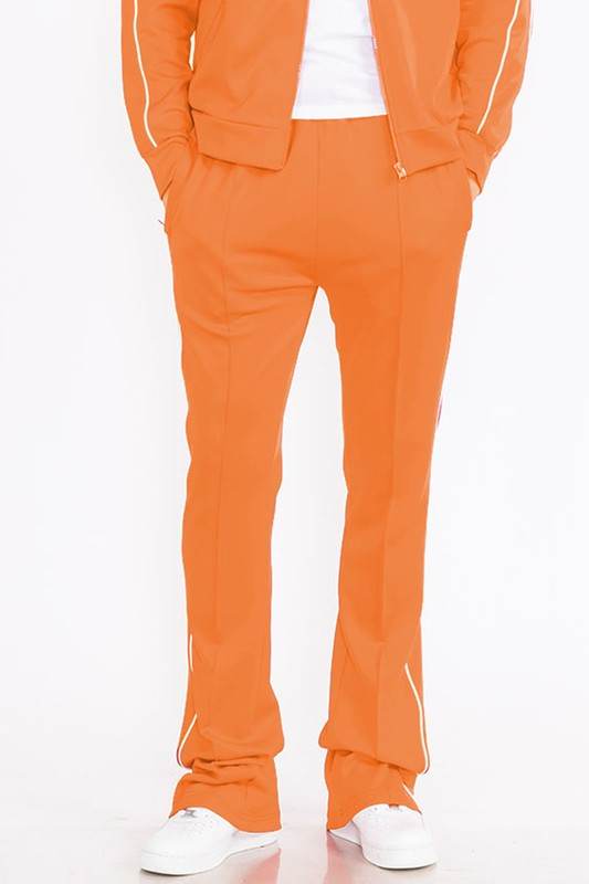 Men's activewear pants in vibrant orange, ideal for workouts