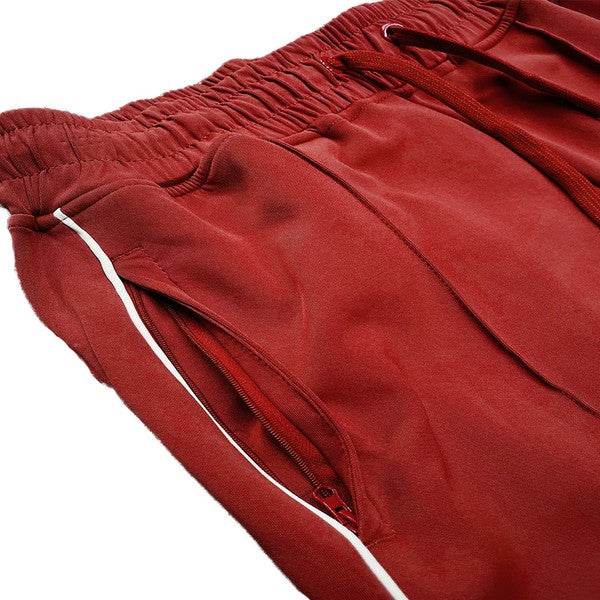 WEIV men's pants in deep red, breathable material for activewear