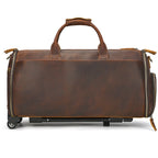Brown leather weekend bag for stylish travel and outdoor adventures