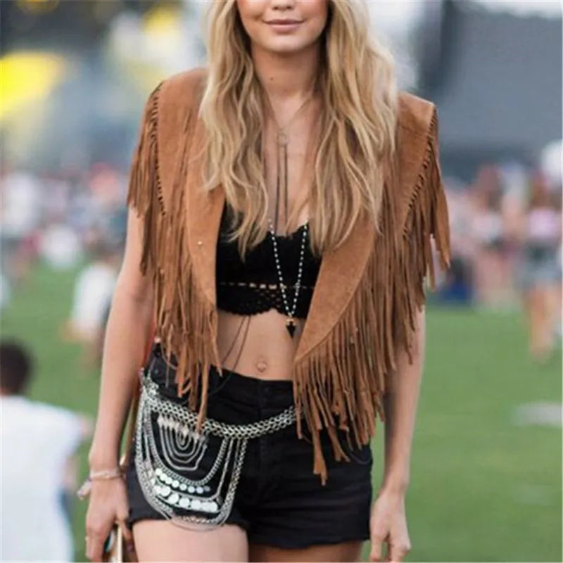 Women's stylish fringe vest for casual summer outings