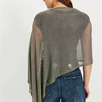 Women's sheer gray poncho, lightweight for casual outings