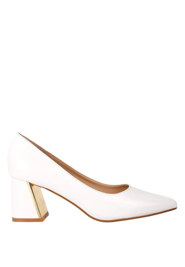 Zaila Metallic Accent Block Heel Pumps
