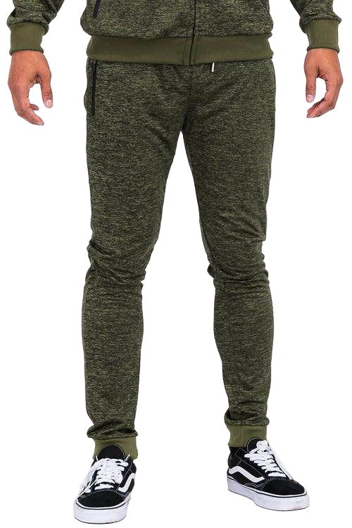 Men's VacationGrabs speckled jogger pants in olive green, perfect for casual wear and comfort.
